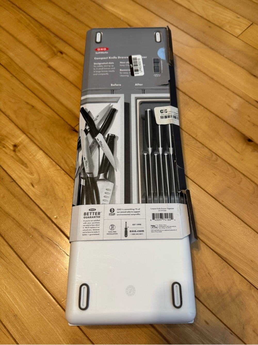 OXO SoftWorks Compact Knife Drawer Organizer - Gray and White - Picture 3 of 4